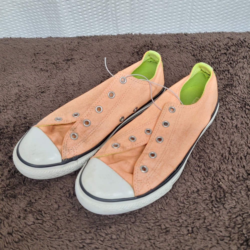 Converse All Star Chuck Taylor Neon Orange Lime Green Low Top 637348F Junior 4